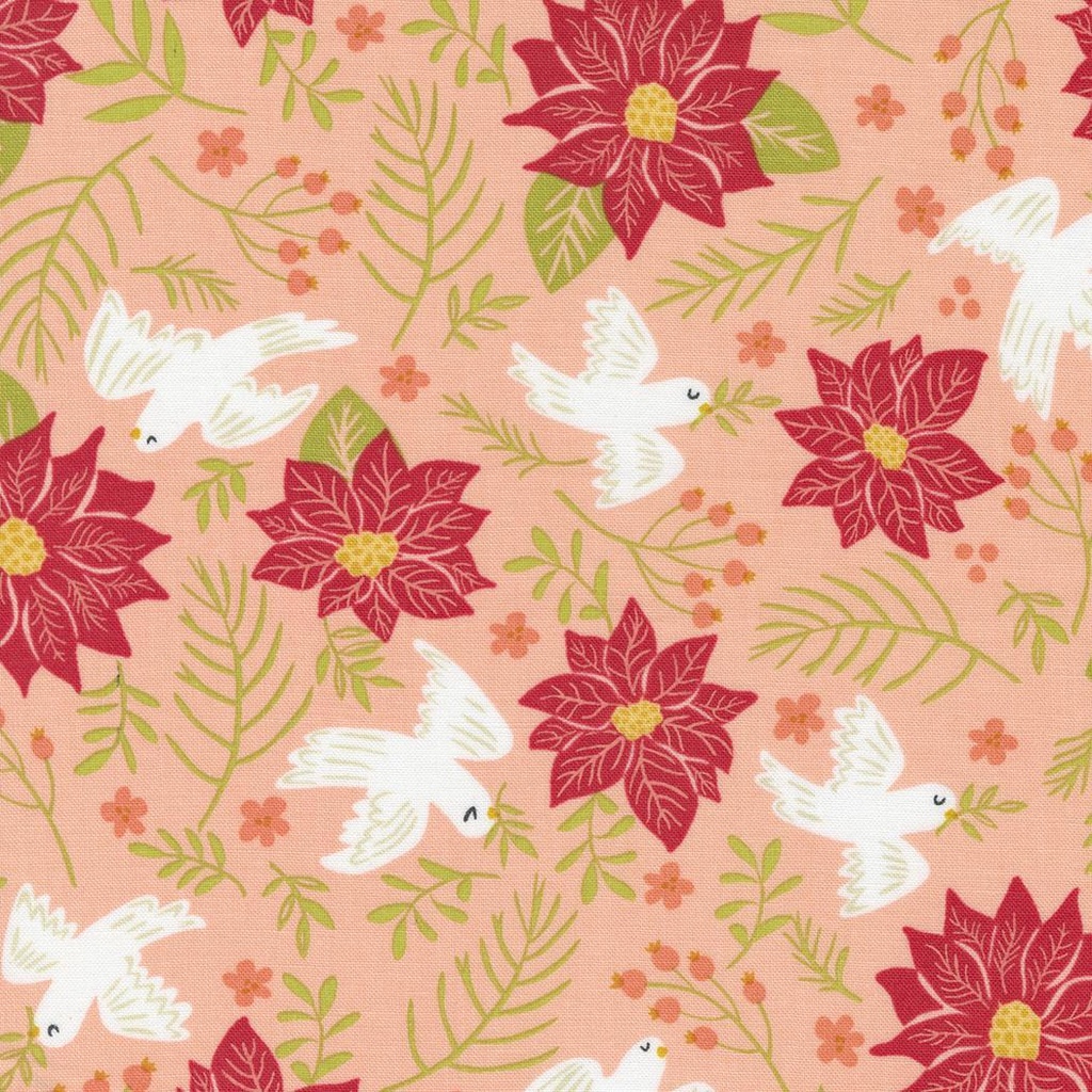 Joyful Joyful Floral Birds Blush By Stacy Iest Hsu For Moda Fabrics