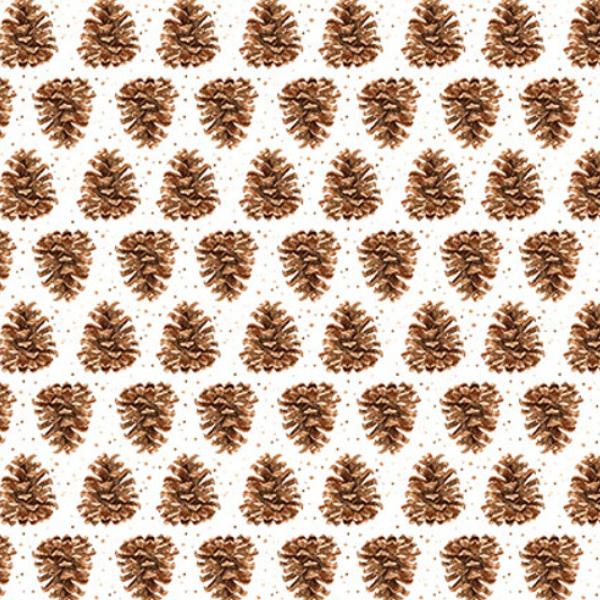 Little Ones Pinecones White/Brown By Dawn Rosengren For Henry Glass