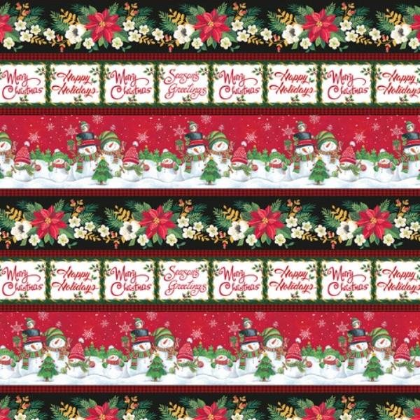 Feeling Frosty Border Stripe Red By Diane Kater For Blank