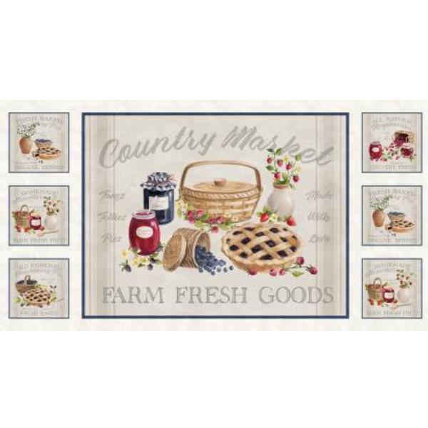 Homemade Happiness Country Market Panel By Silvia Vassileva Collection For P & B Textiles