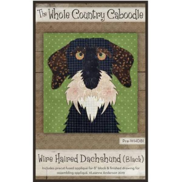 Wire Haired Dachshund Black Precut Prefused Applique Kit By Leanne Anderson For The Whole Country Ca