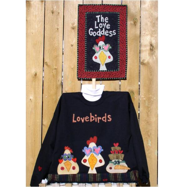 Lovebirds Sweatshirt & Wall Hanging Pattern by Bloomin' Minds