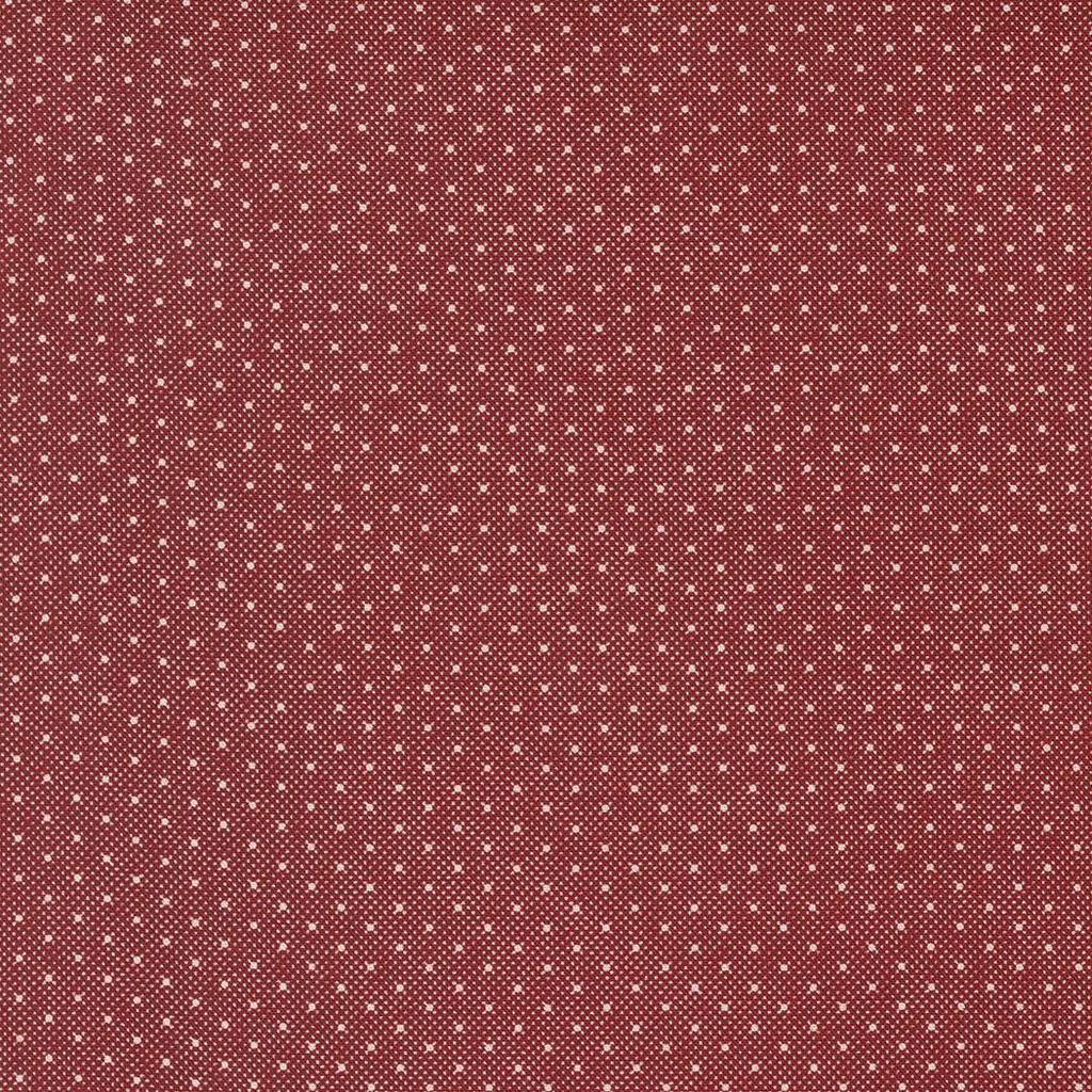 Red White Gatherings Double Dots Burgundy By Primitive Gatherings For Moda Fabrics