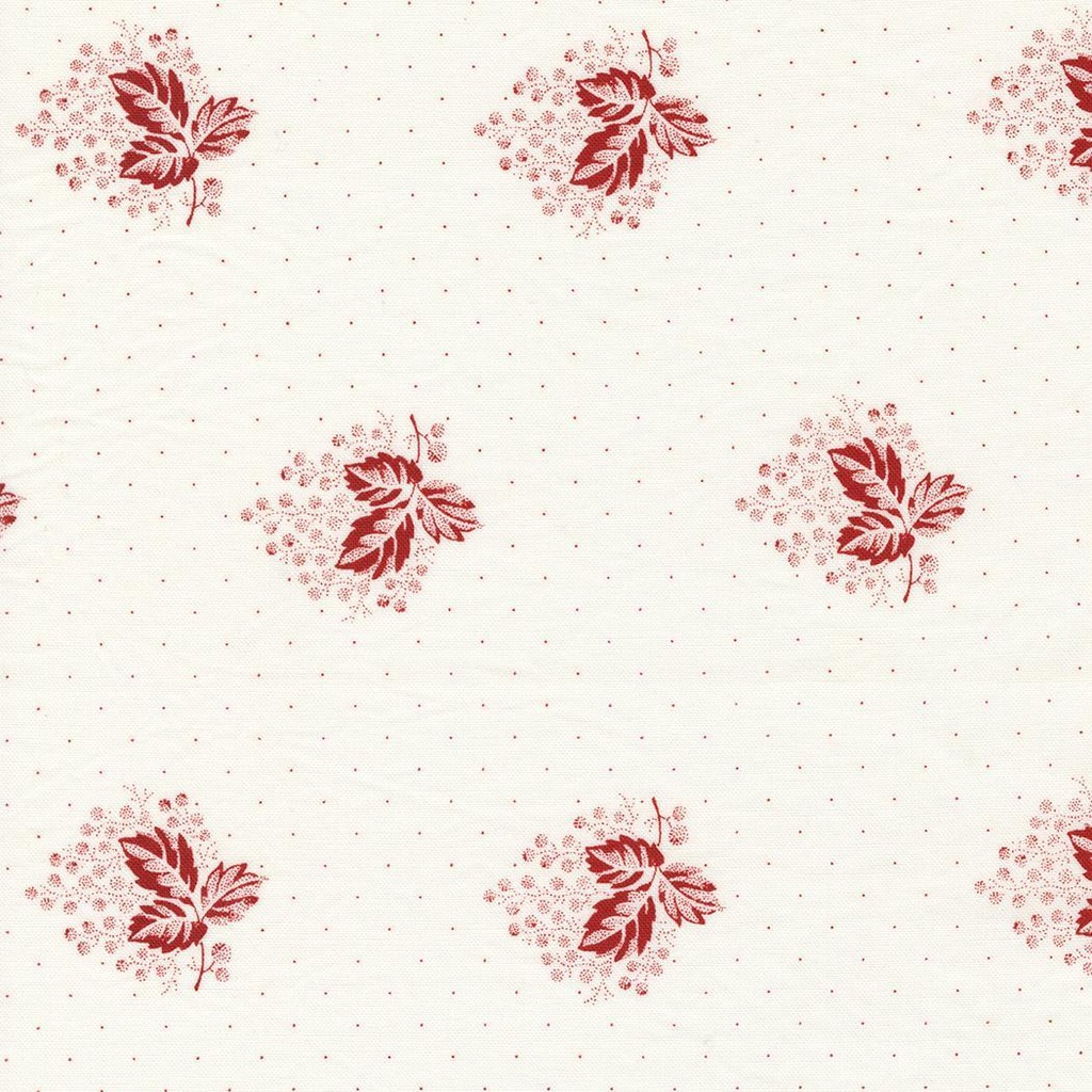 Red White Gatherings Leaf Vanilla By Primitive Gatherings For Moda Fabrics