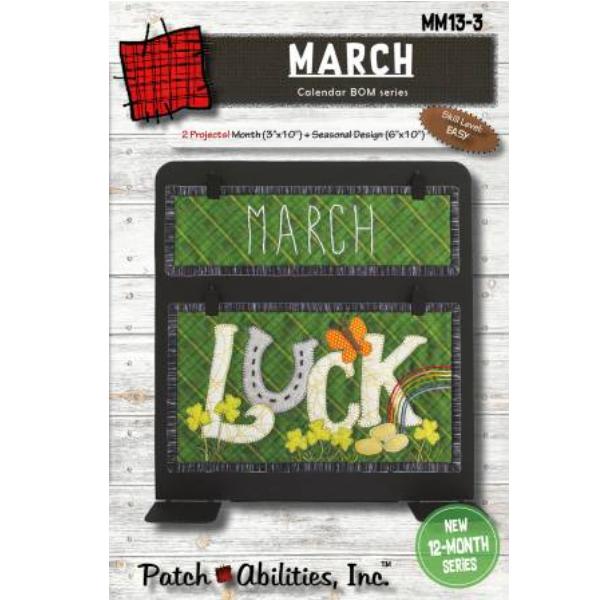 March Calendar Series Mach Emb. By Julie Wurzer For Patch Abilities