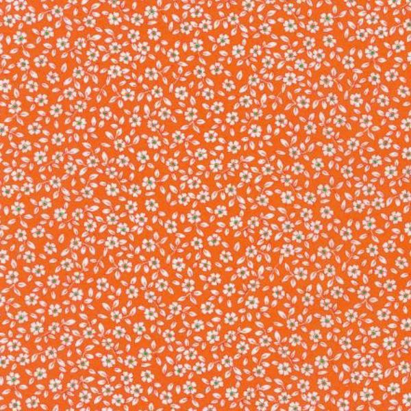 1930'S Basic Floral Orange By Debbie Beaves For Robert Kaufman