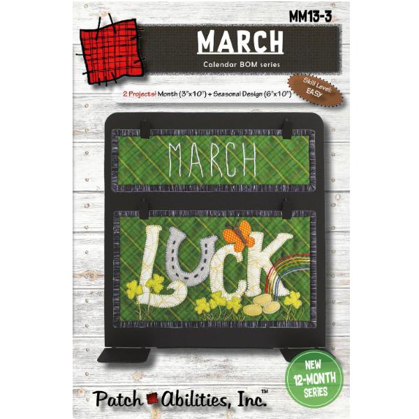 March Calendar Bom Series Mach Emb. By Julie Wurzer For Patch Abilities