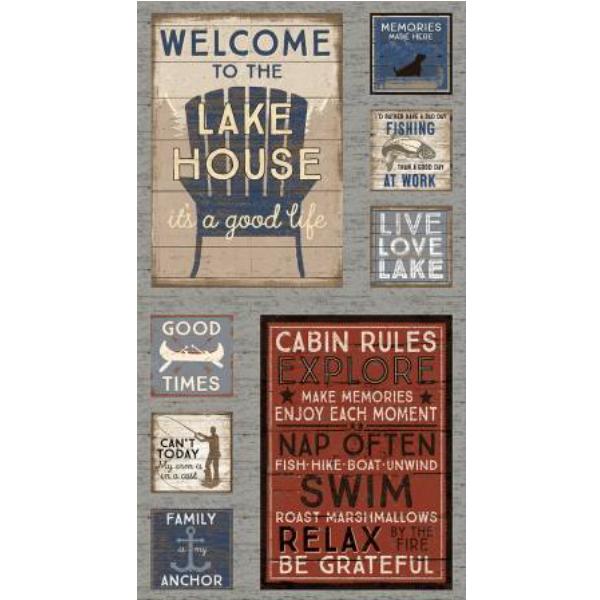 On Lake Time Panel Pewter By Dan Dipaolo For Clothworks