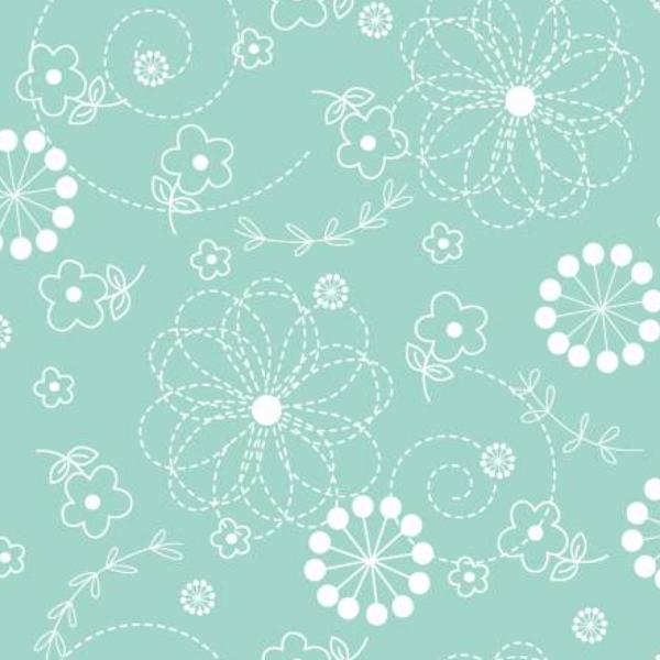 Kimberbell Doodles Teal 108In Wide Back By Maywood Studio