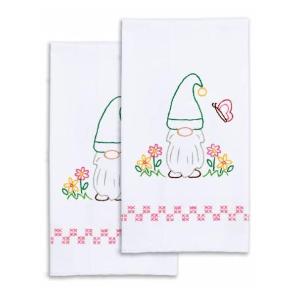 Decorative Gnome Hand Towels White By Jack Demsey