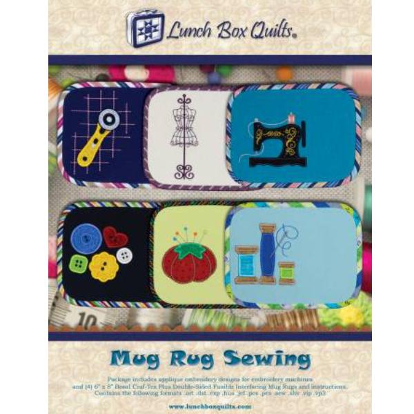 Mug Rug Sewing Applique Embroidery Designs By Angela Steveson For Lunch Box Quilts