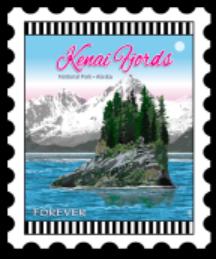 National Parks Stamp: Kenai Fjords