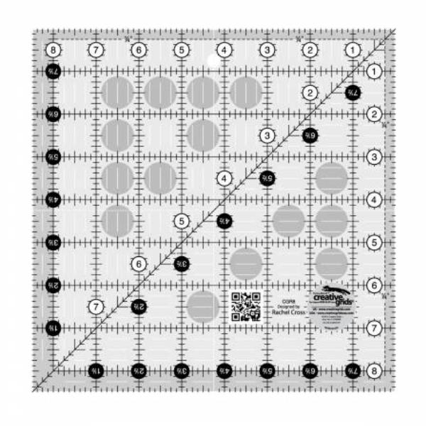 Creative Grids Turn-a-Round Quilt Ruler 8.5" Square