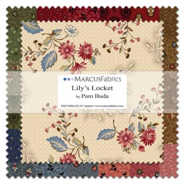 Lily's Locket 10" Squares by Pam Buda from Marcus Fabrics