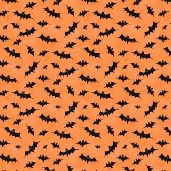 Boo Crew Bats Toss Orange by Susan Winget for Wilmington Prints