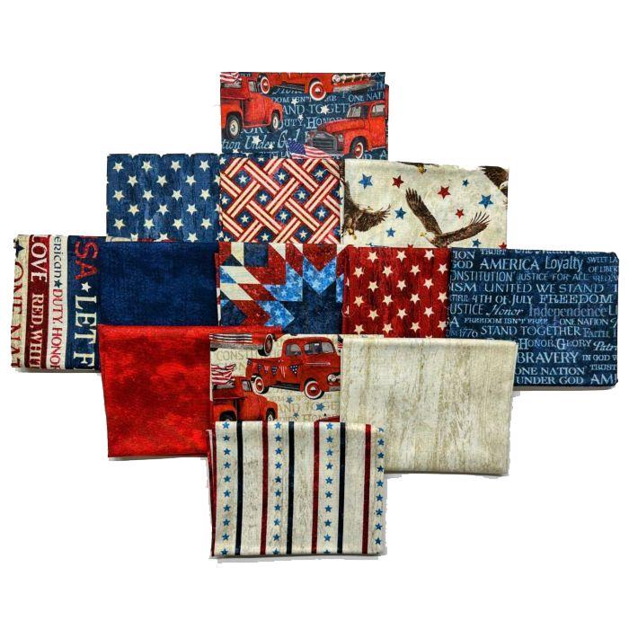 Stonehenge Stars & Stripes Fat Quarter Bundle From Northcott