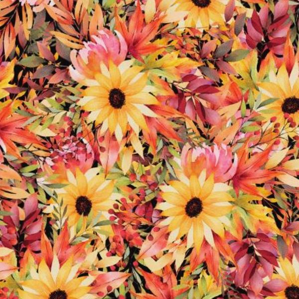 Autumn Light Packed Flowers Multi By Lola Molina For Wilmington Prints