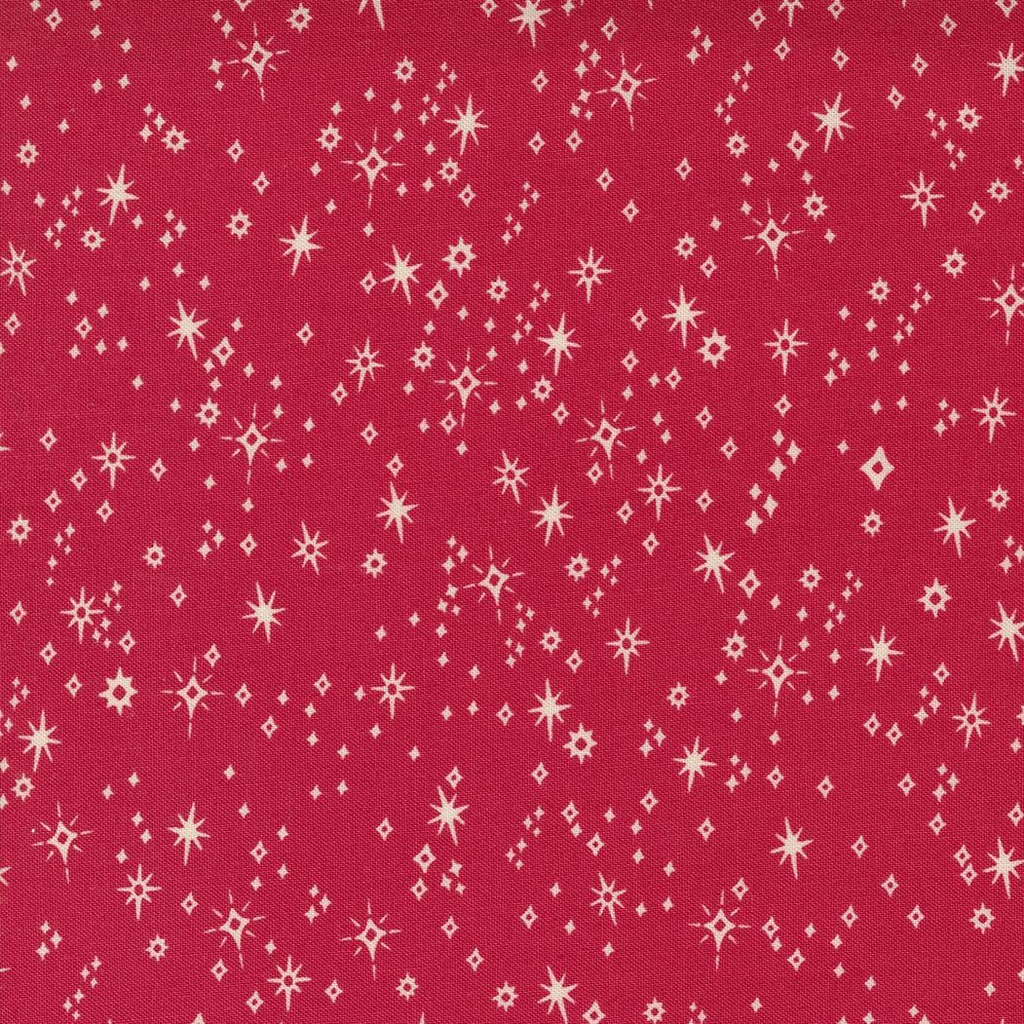 Good News Great Joy Snowfall Holly Red by Fancy That Design House for Moda