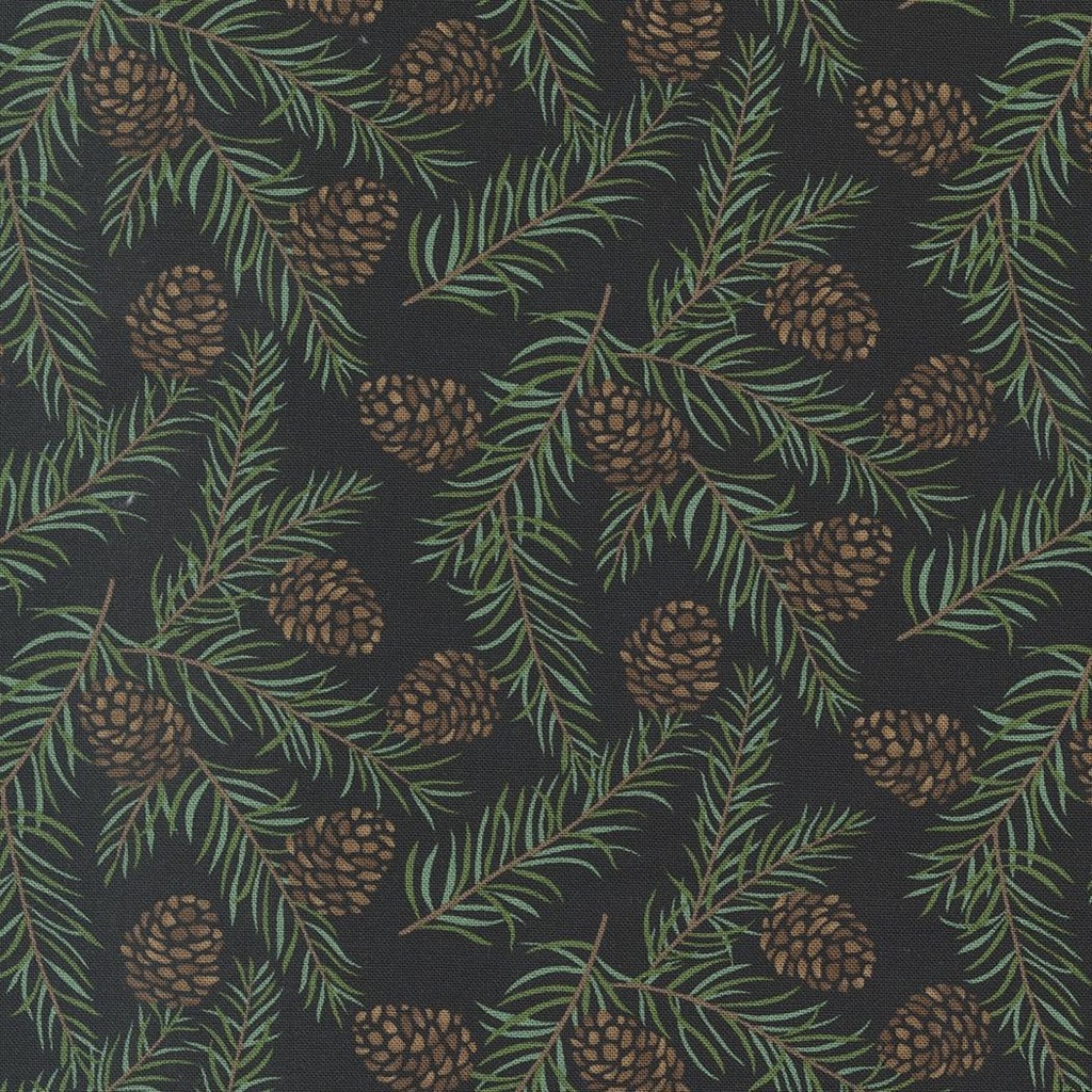 Holidays at Home Pinecones Charcoal Black by Deb Strain for Moda Fabrics