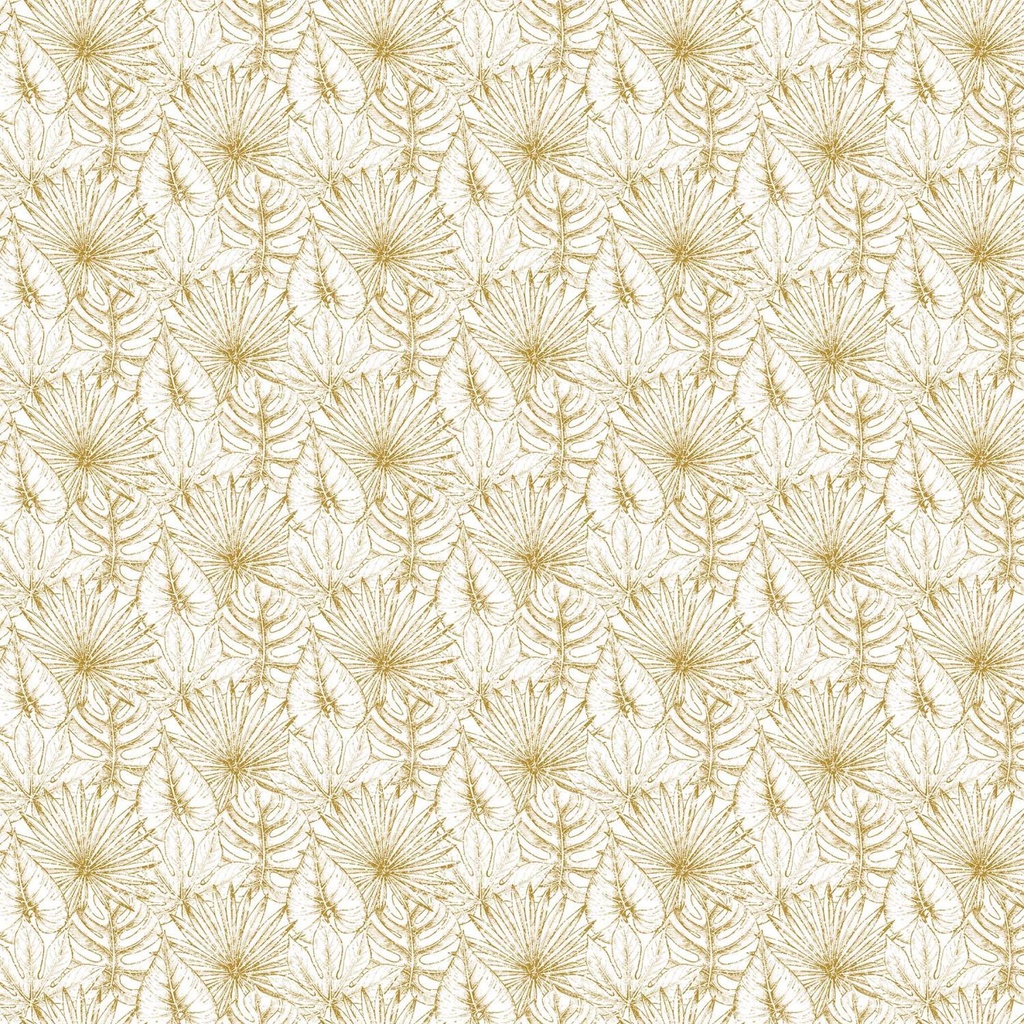 Shimmer Paradise Fern Metallic White By Deborah Edwards For Northcott