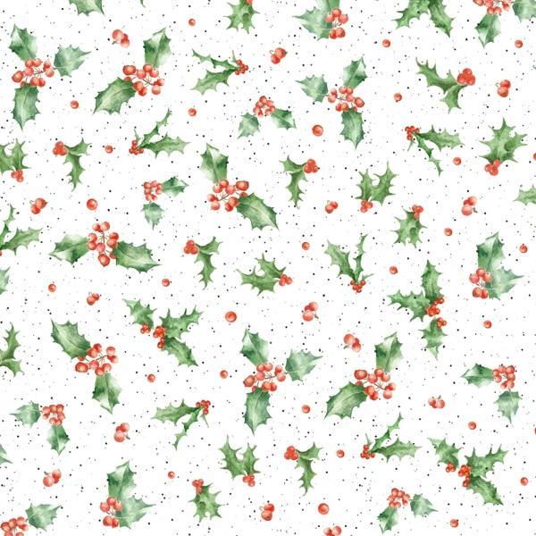 One Snowy Day Holly Floral White By Hannah Dale For Maywood Studio