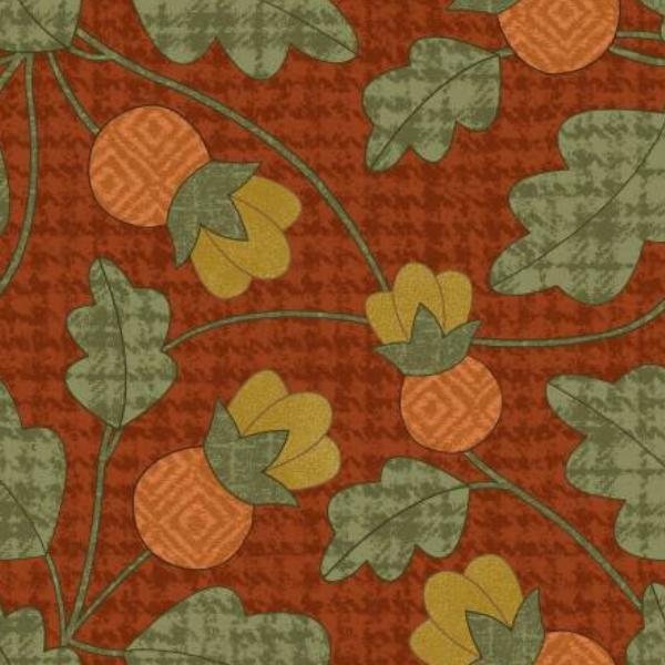 Autumn Harvest Pumpkin Vine Flannel Orange By Bonnie Sullivan For Maywood Studio