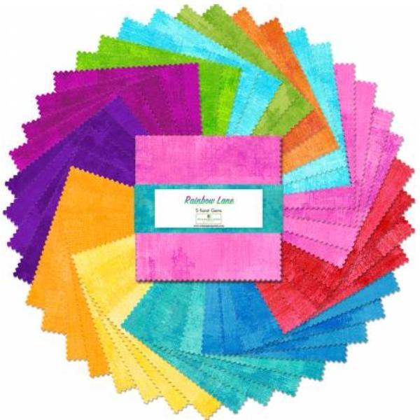 Essential Gems Rainbow Lane 5In Squares By Wilmington Prints