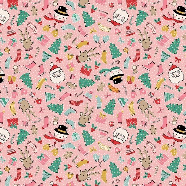 Oh What Fun Cozy Wishes Pink By Elea Lutz For Poppie Cotton