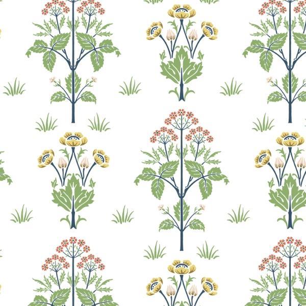 Leicester Meadowsweet In White By The Originial Morris & Co For Free Spirit Fabrics