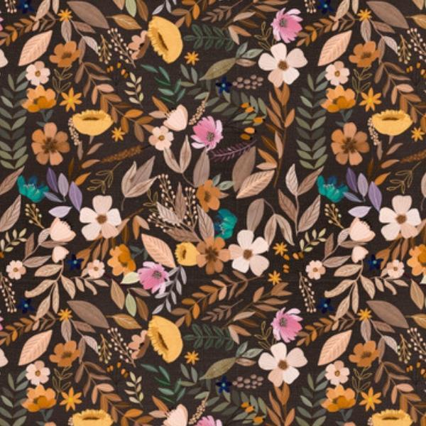 Autumn Friends Autumn Evening In Dark Brown By Mia Charro For Free Spirit Fabrics