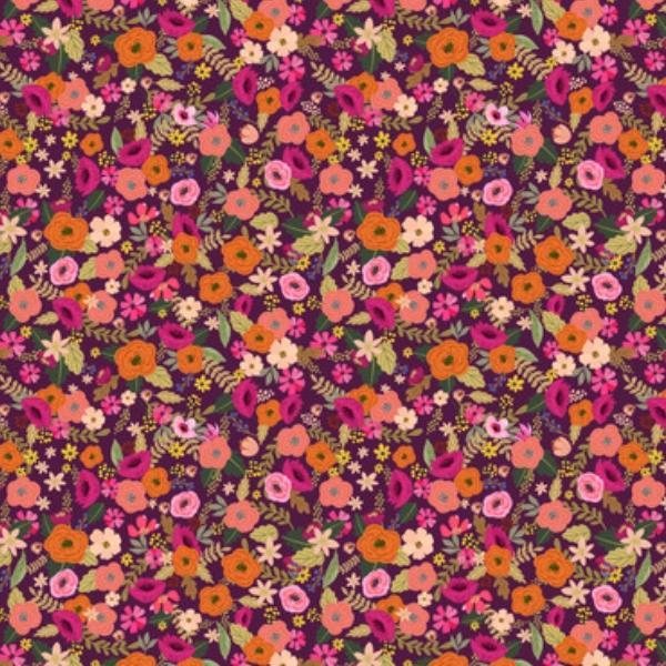 Autumn Friends Autumn Garden In Eggplant By Mia Charro For Free Spirit Fabrics