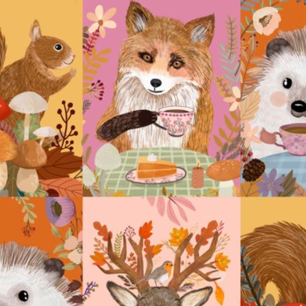 Autumn Friends Multi By Mia Charro For Free Spirit Fabrics