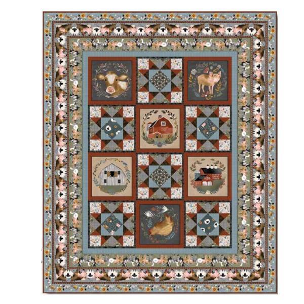 Farm Country Block Quilt Kit From Blank