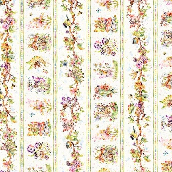 Fairy Garden Mystical Border Stripe By Sillier Than Sally Designs For P&B Textiles