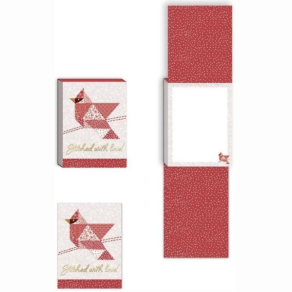 Stiched With Love Red And White Notepad By Punch Studio From Moda