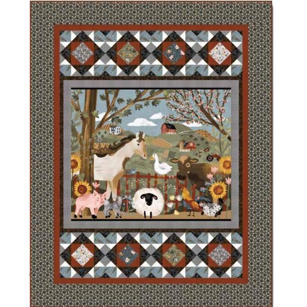 Farm Country Panel Quilt Kit From Blank