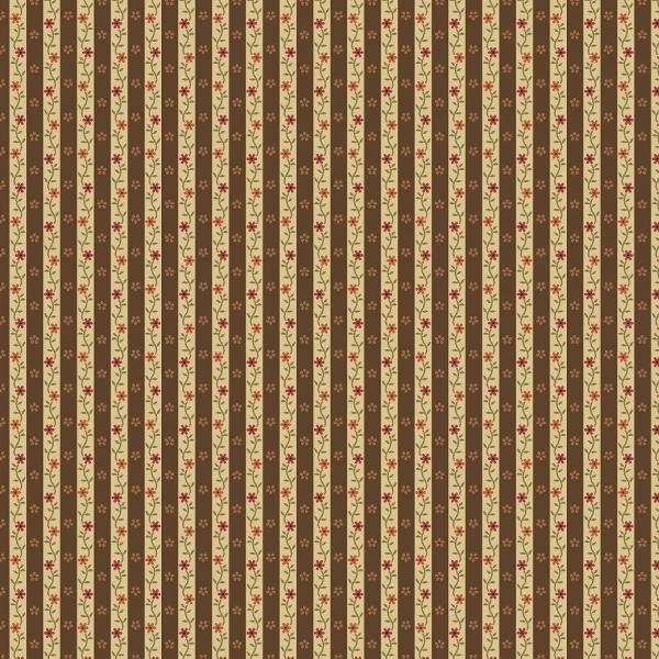 Hearthstone Brown Calico Stripe By Lynn Wilder For Marcus Fabrics