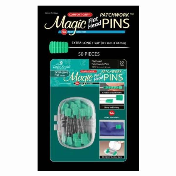 Magic Pins Flathead Patchwork Extra Long 50pc from Taylor Seville