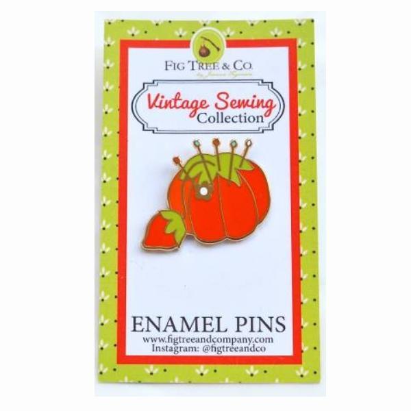 Tomato Pincushion Enamel Pin From Fig Tree Quilts