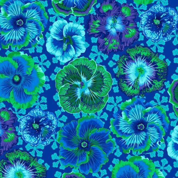 Kaffe Fasset Collective Floating Hibiscus Blue By Philip Jacobs For Free Spirit