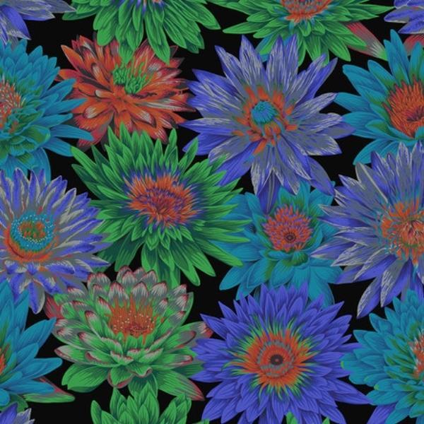 Kaffe Fasset Collective Tropical Water Lilies Dark By Philip Jacobs For Free Spirit