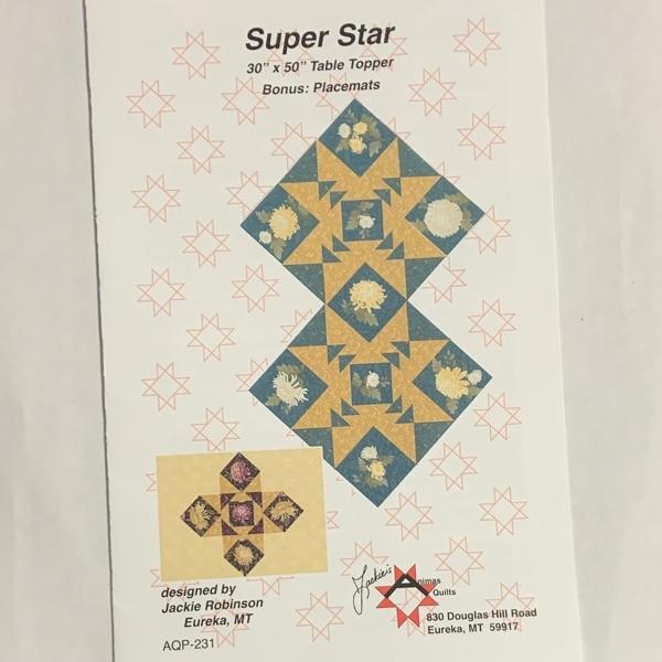 Super Star Table Topper & Placemat Pattern From Animas Quilts