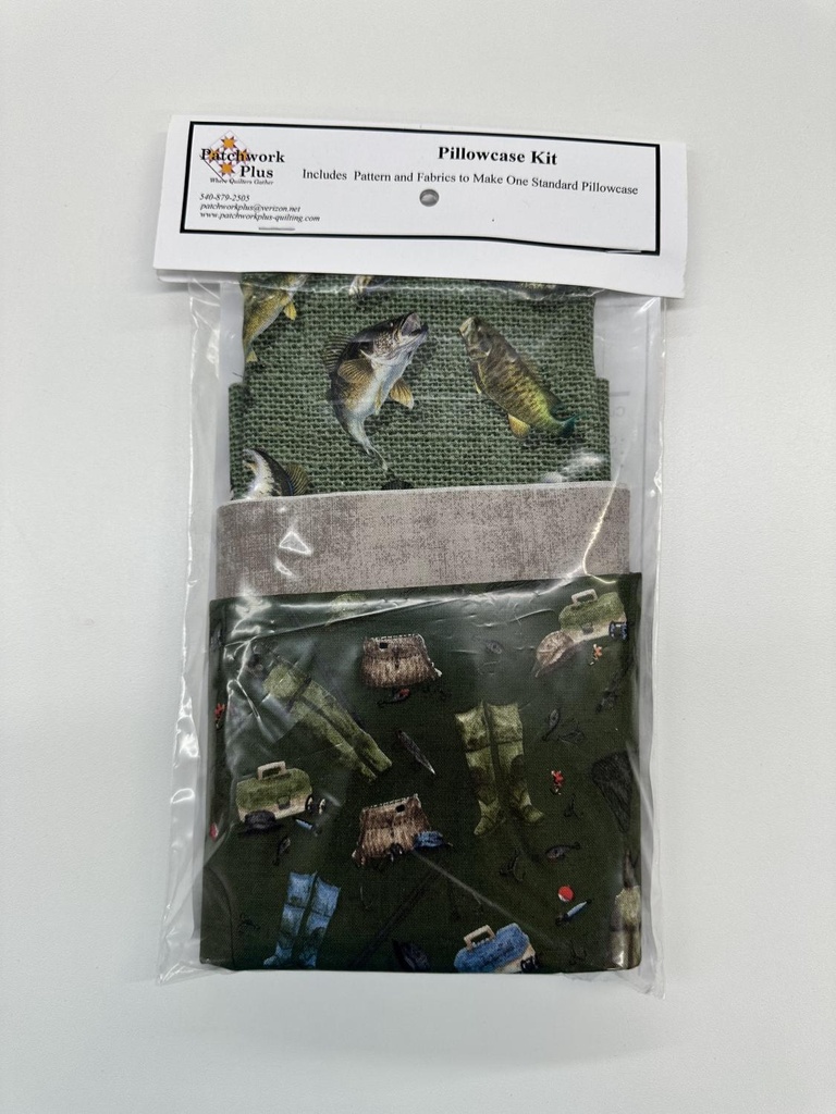 Fishing Green Pillowcase Kit