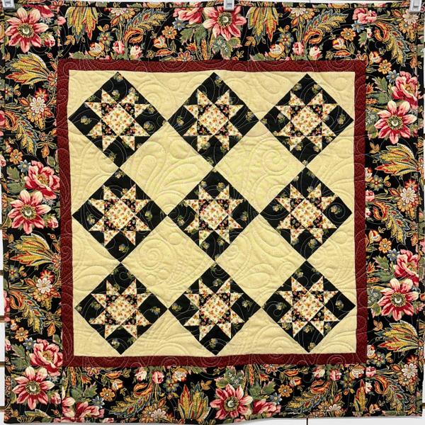 Villa Flora Petite Stars Black Mini Quilt  Kit