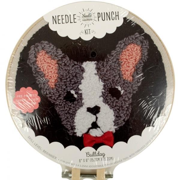 6In Punch Needle Bulldog From Needle Creations 