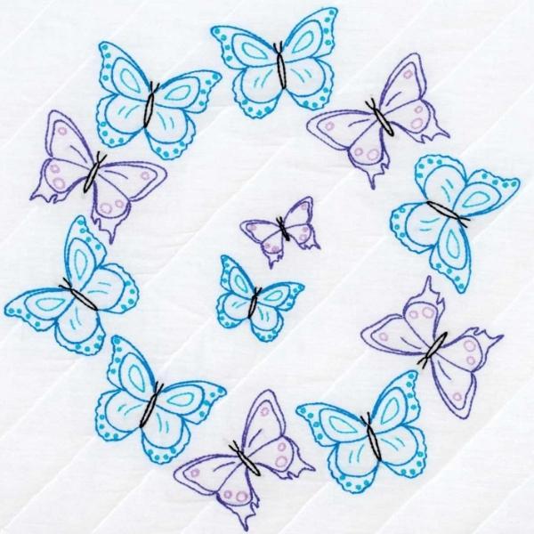 Brilliant Butterflies 18" Quilt Blocks From Jack Dempsey Inc