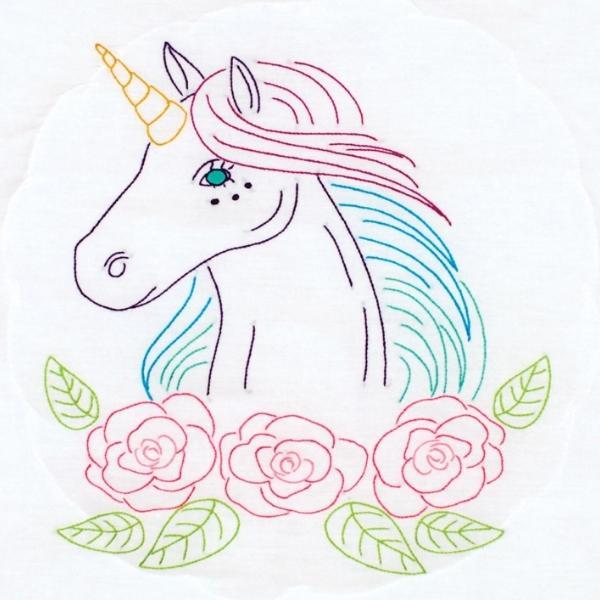 Unicorn 18" Quilt Block From Jack Dempsey Inc