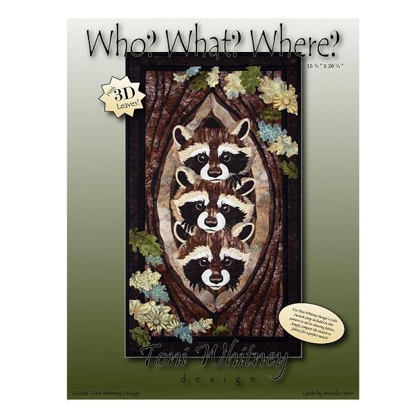 Who? What? Where? Raccoon Pattern from Toni Whitney