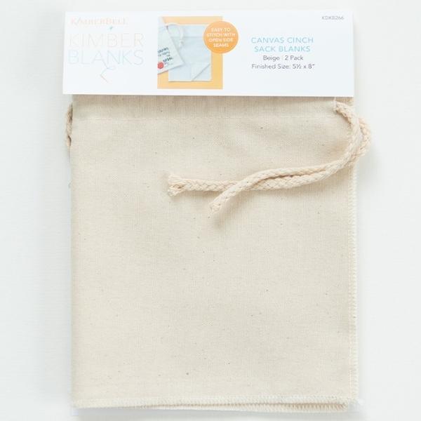 Canvas Cinch Sack Blank in Beige, 2PK from KimberBell