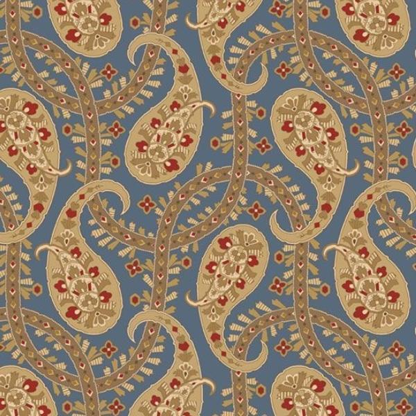 Seaside Paisley Blue by Paula Barnes for Marcus Fabrics